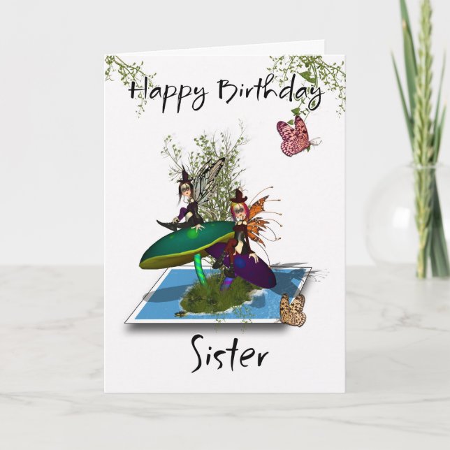 Tarjeta de cumpleaños de la hermana - Se rompen la (Anverso)