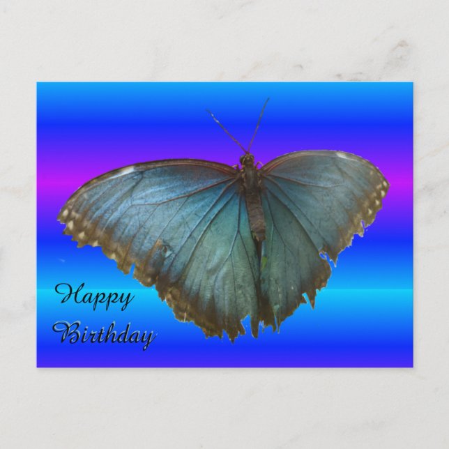 Tarjeta de cumpleaños de la hermosa mariposa Morph (Anverso)