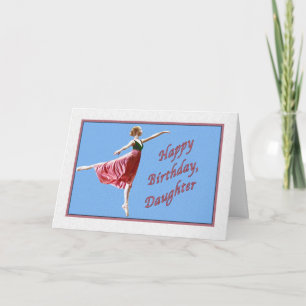 Tarjeta de cumpleaños de la hija con Ballerina en