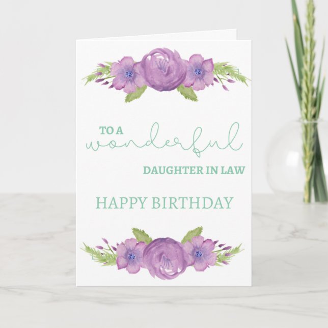 Tarjeta de cumpleaños de la hija en la ley - Flore (Anverso)