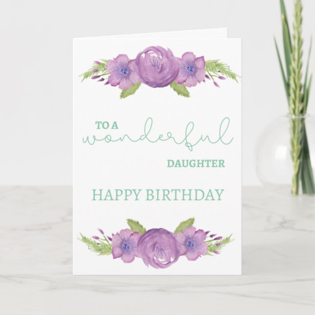 Tarjeta de cumpleaños de la hija maravillosa - Flo (Anverso)