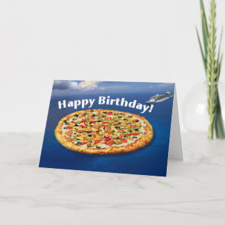 Tarjeta de cumpleaños de la isla Pizza