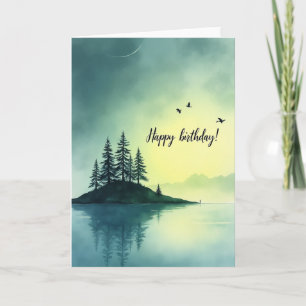 Tarjeta de cumpleaños de la isla serena
