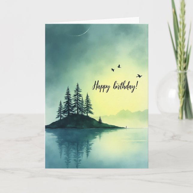 Tarjeta de cumpleaños de la isla serena (Anverso)