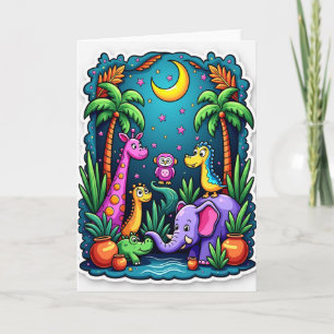 Tarjeta de cumpleaños de la jungla nocturna