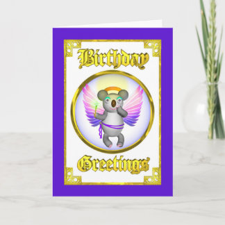 Tarjeta de cumpleaños de la koala del ángel