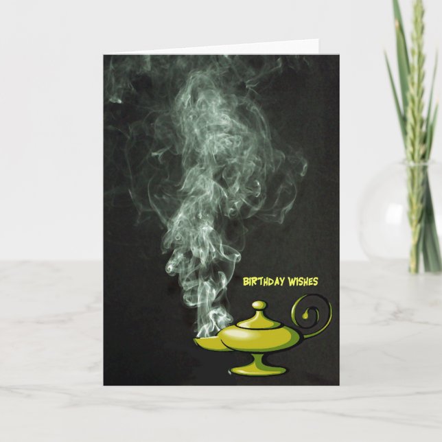 Tarjeta de cumpleaños de la lámpara de Aladdin (Anverso)