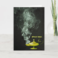 Tarjeta de cumpleaños de la lámpara de Aladdin