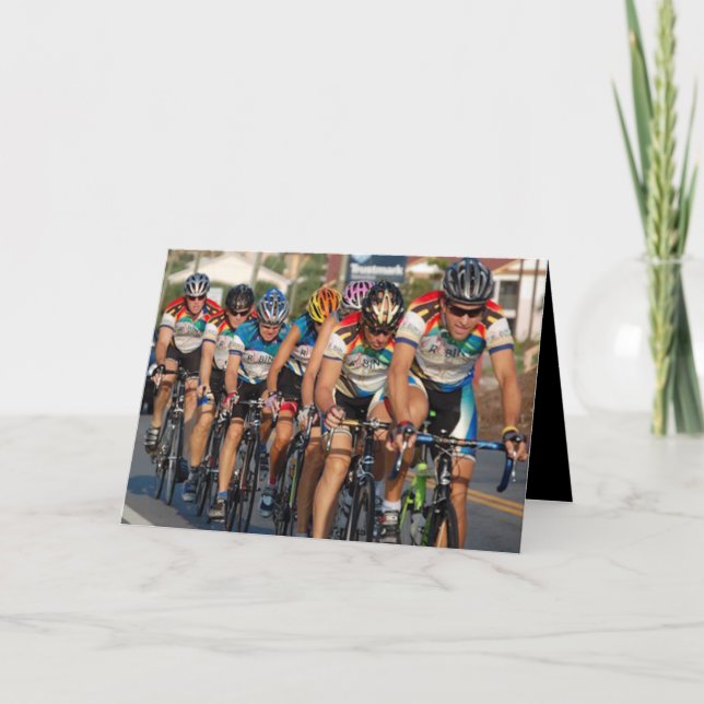 Tarjeta de cumpleaños de la línea de ciclismo Pace (Anverso)