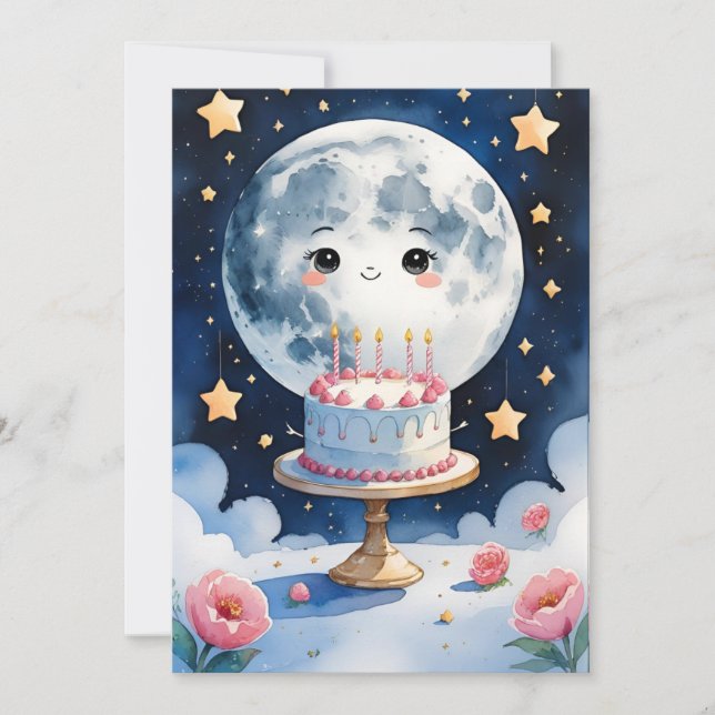 Tarjeta de cumpleaños de la luna (Anverso)