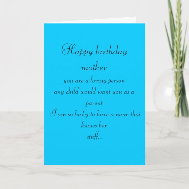 TARJETA DE CUMPLEAÑOS DE LA MADRE (Anverso)