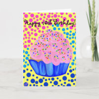 Tarjeta de cumpleaños de la magdalena del dulce