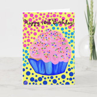 Tarjeta de cumpleaños de la magdalena del dulce