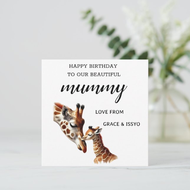Tarjeta de cumpleaños de la mamá (Anverso de pie)