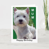 Tarjeta de cumpleaños de la mamá de Westie Westi