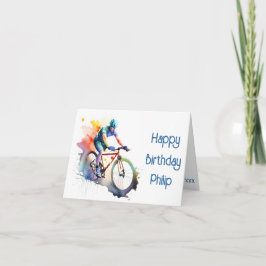 Tarjeta de cumpleaños de la marina, violeta y cicl