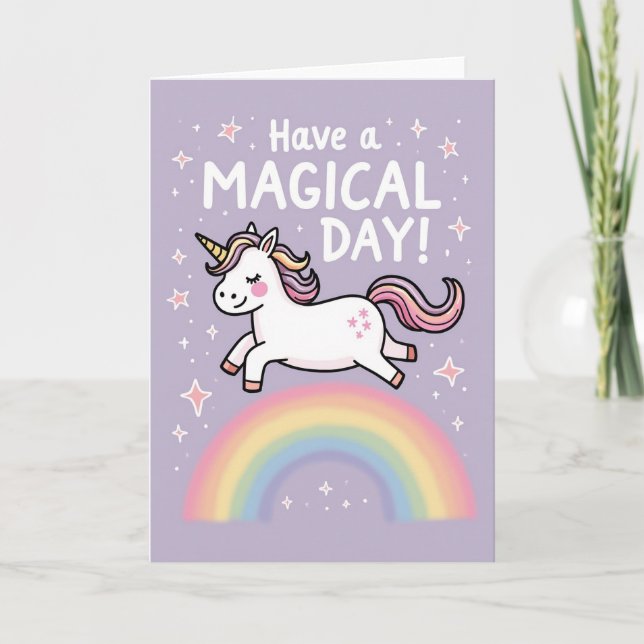 Tarjeta de cumpleaños de la melena arcoíris (Anverso)