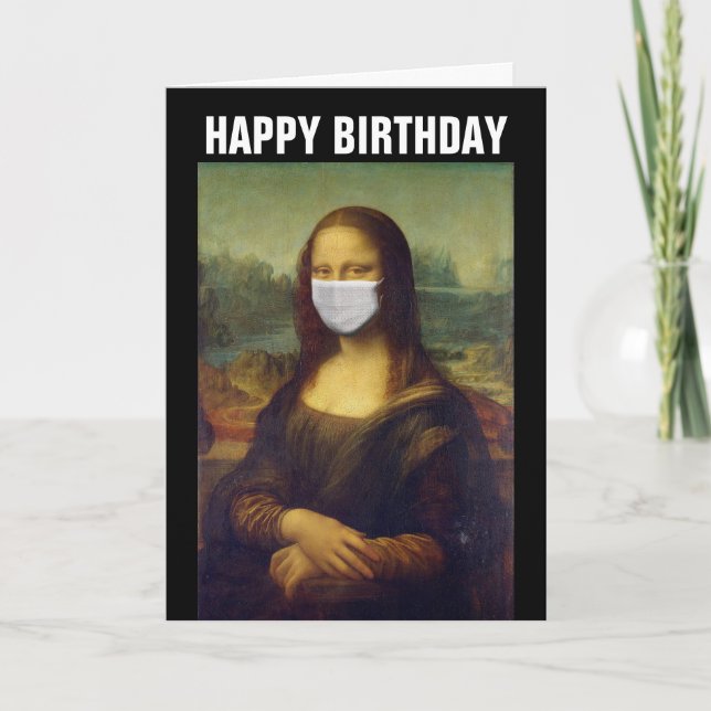 TARJETA DE CUMPLEAÑOS DE LA MONA LISA DIVERTIDA 20 (Anverso)