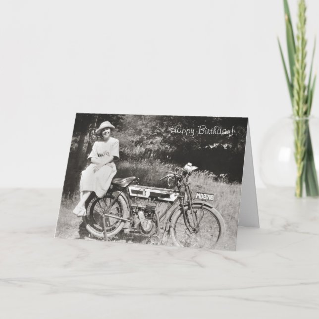 Tarjeta de cumpleaños de la motocicleta del (Anverso)