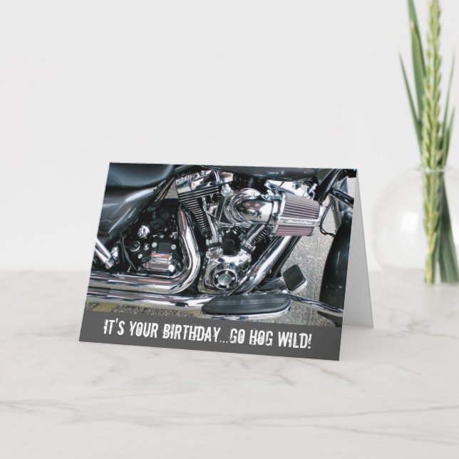 Tarjeta de cumpleaños de la motocicleta Harley (Anverso)