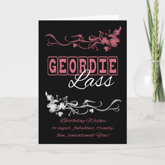 Tarjeta de cumpleaños de la muchacha de Geordie (Anverso)
