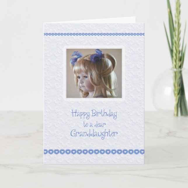 Tarjeta de cumpleaños de la nieta, corazones (Anverso)