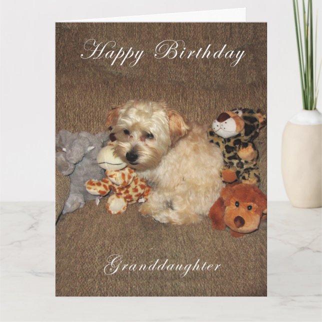 Tarjeta de cumpleaños de la nieta del perrito