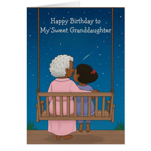 Tarjeta de cumpleaños de la nieta Personalizado co (Frente)