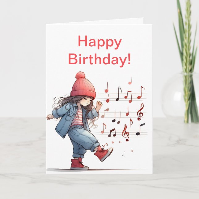 TARJETA DE CUMPLEAÑOS DE LA NIÑA PEQUEÑA CANCIÓN D (Anverso)