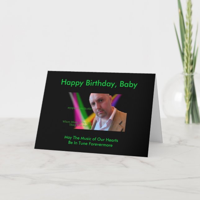 Tarjeta de cumpleaños de la novedad de DJColzz (Anverso)