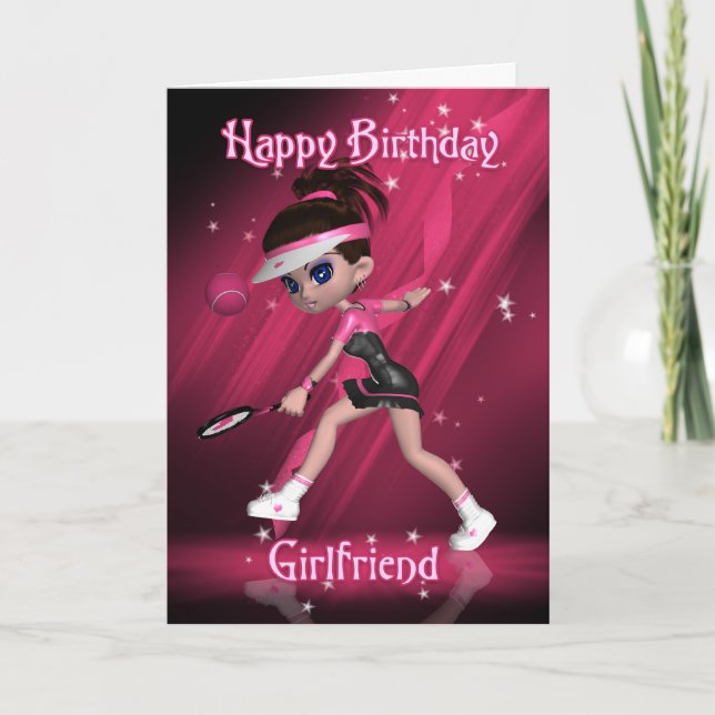 Tarjeta de cumpleaños de la novia - tenis (Anverso)