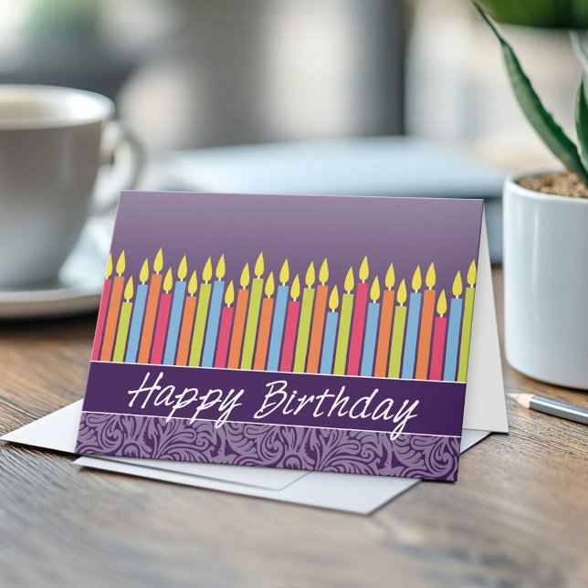 Tarjeta de cumpleaños de la oficina con las velas (Custom Greeting Card)