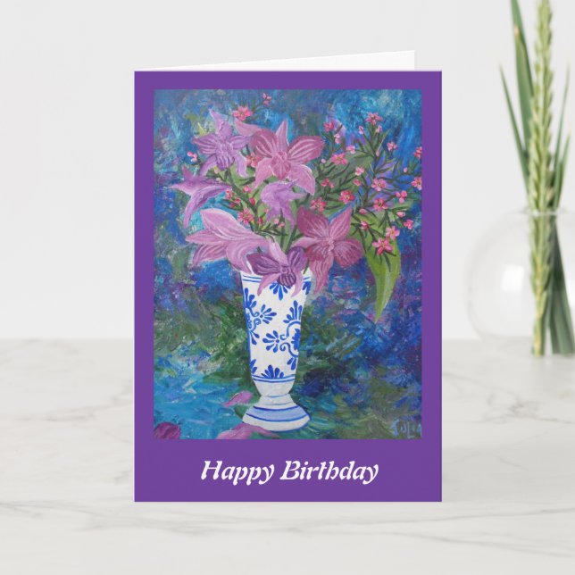 Tarjeta de cumpleaños de la orquídea (Anverso)
