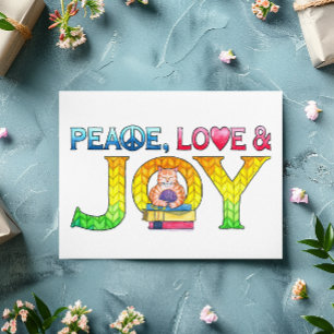 Tarjeta de cumpleaños de la paz, del amor y de la