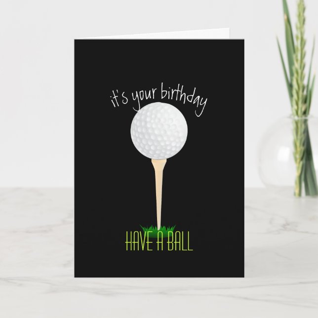 tarjeta de cumpleaños de la pelota de golf para el (Anverso)