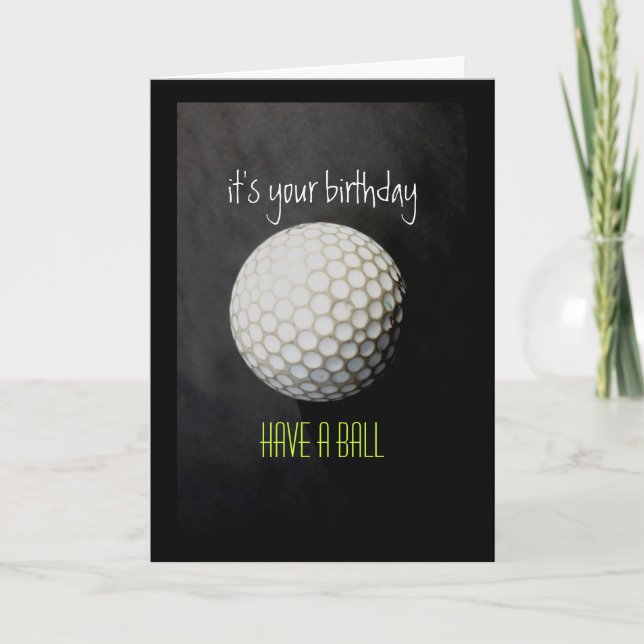 tarjeta de cumpleaños de la pelota de golf para el (Anverso)