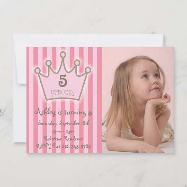 Tarjeta de cumpleaños de la pequeña princesa (Anverso)