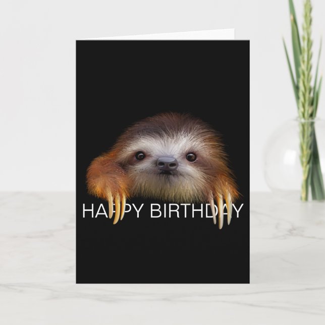 Tarjeta de cumpleaños de la pereza del bebé (Anverso)