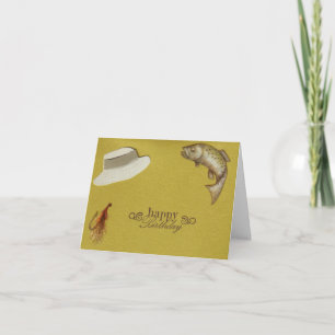 Tarjeta de cumpleaños de la pesca