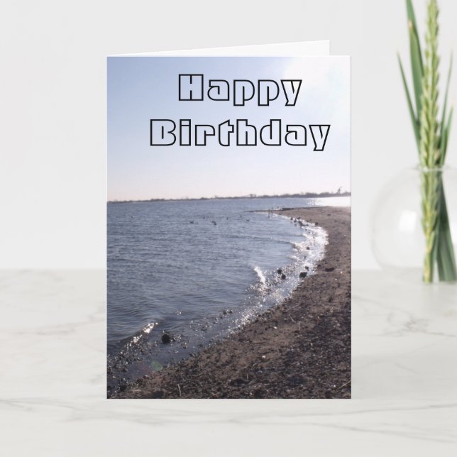 Tarjeta de cumpleaños de la playa (Anverso)
