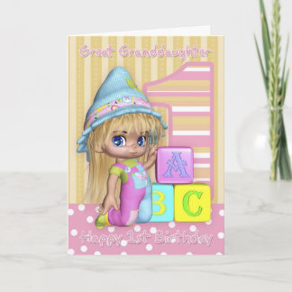 Tarjeta de cumpleaños de la primera nieta