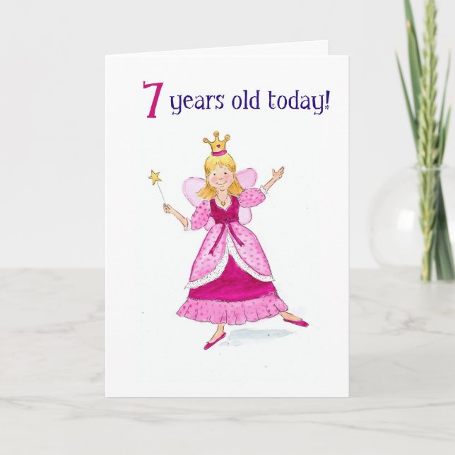 Tarjeta de cumpleaños de la princesa de hadas (Anverso)