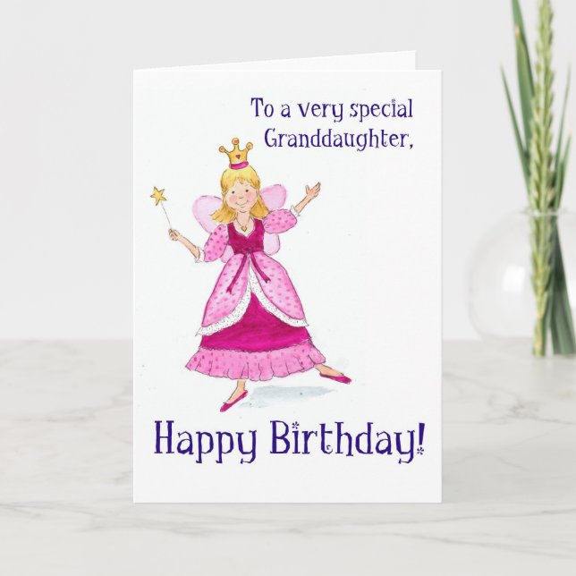 Tarjeta de cumpleaños de la princesa de hadas para (Anverso)