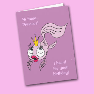 Tarjeta de cumpleaños de la princesa de peces