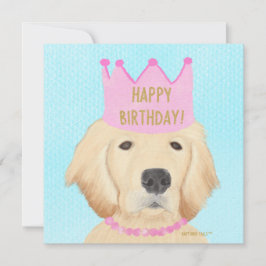 Tarjeta de cumpleaños de la princesa Golden Retrie