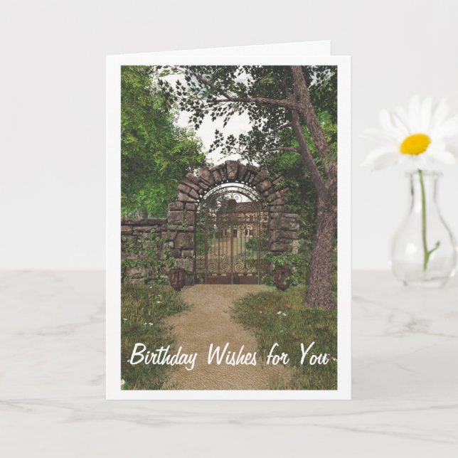 Tarjeta de cumpleaños de la puerta del jardín (Planta pequeña)