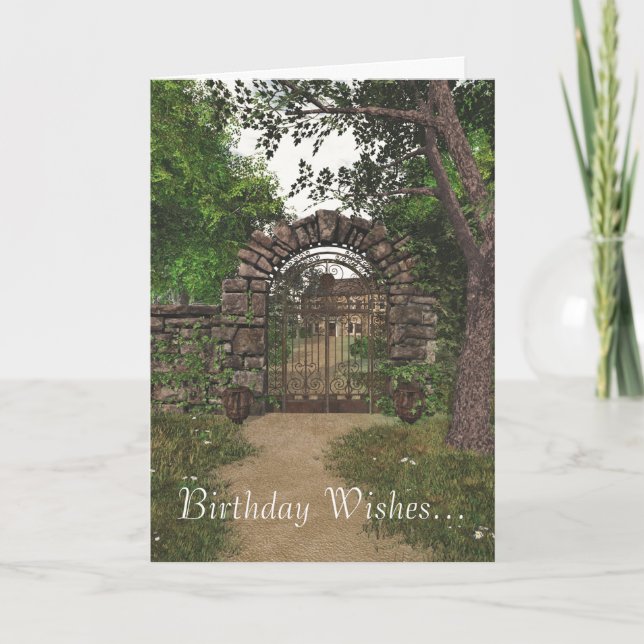 Tarjeta de cumpleaños de la Puerta del Jardín (Anverso)