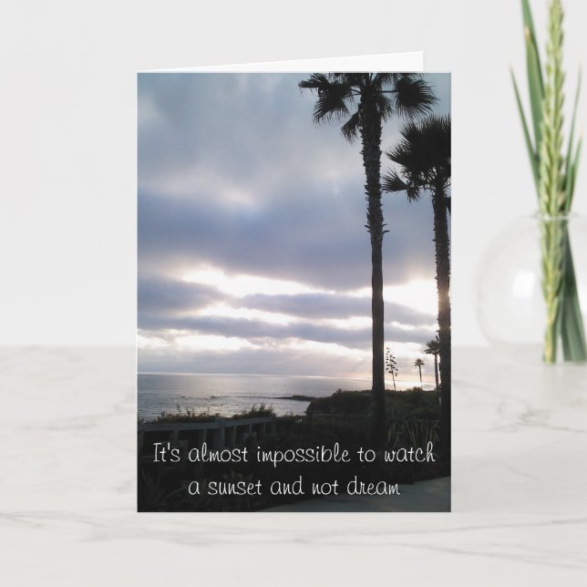 Tarjeta de cumpleaños de la puesta del sol (Anverso)