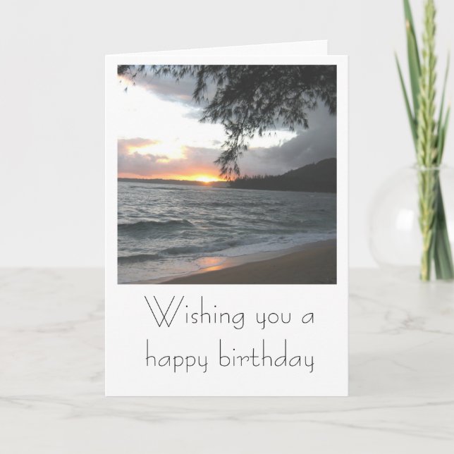 Tarjeta de cumpleaños de la puesta del sol de (Anverso)