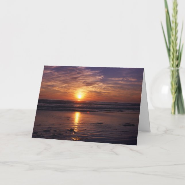 Tarjeta de cumpleaños de la puesta del sol del (Anverso)